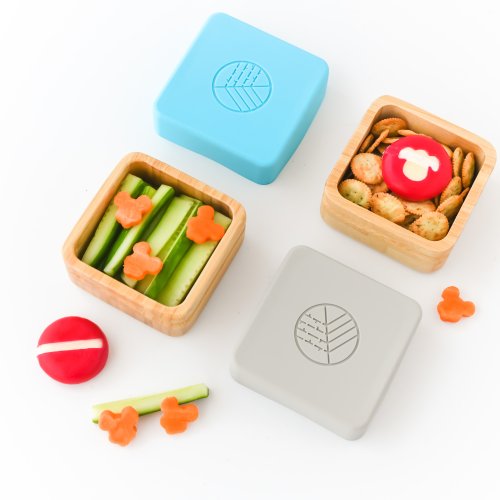 Bamboo Snack Pots - Blue & Grey (Pack of 2)