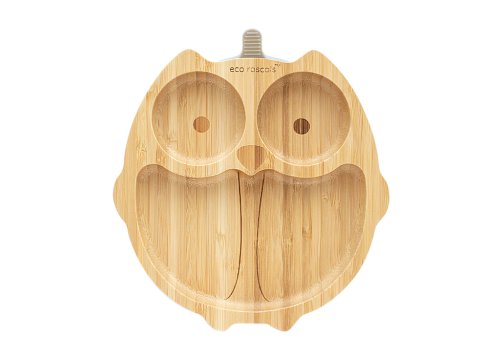 Bamboo Owl Suction Plate - Grey
