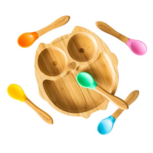 Bamboo Owl Suction Plate - Grey