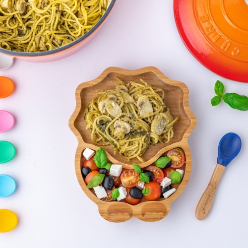Bamboo Dinosaur Suction Plate - Navy