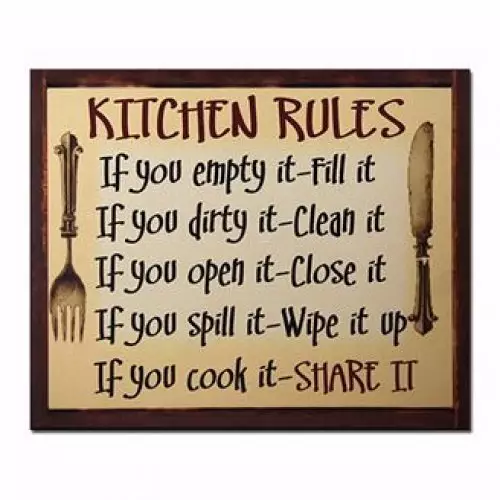 Wall Plaque-Kitchen Rules (10 x 12)