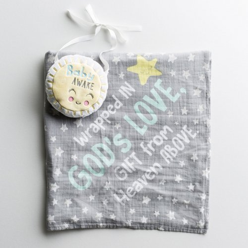 Sam & Essie - Wrapped in God's Love - Muslin Swaddle Blanket with Door Hanger