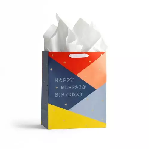 Happy + Blessed Birthday - Large Gift Bag with Tissue
