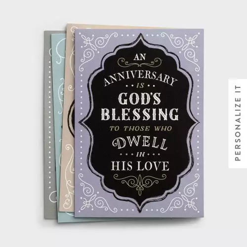 Anniversary - Chalkboard Blessings - 12 Boxed Cards