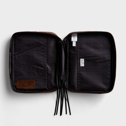 Large Do Justly, Love Mercy Walk Humbly Brown Bible Cover - Micah 6:8