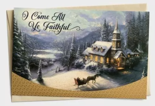 O Come All Ye Faithful Thomas Kinkade Box of 18 Christmas Cards