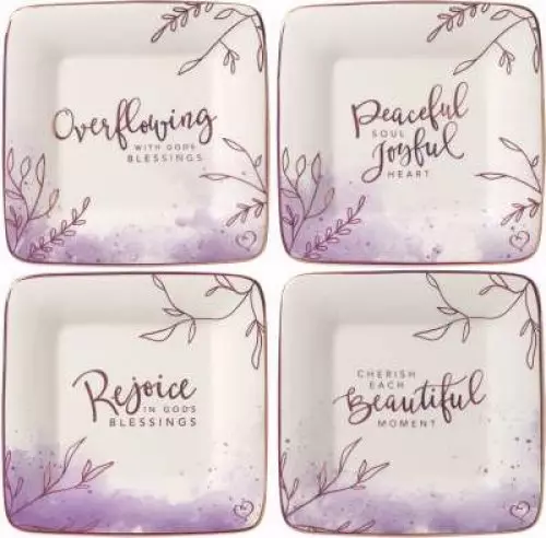 Plate-Dessert-Peaceful Moments (Set Of 4)