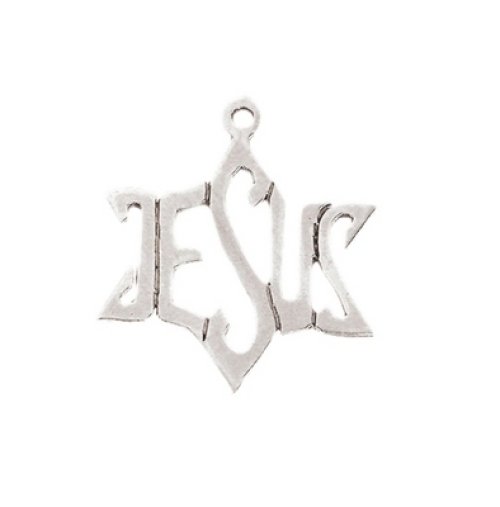 Necklace-Jesus Star Shaped (English) (Sterling Silver)-20" Chain (#9530)