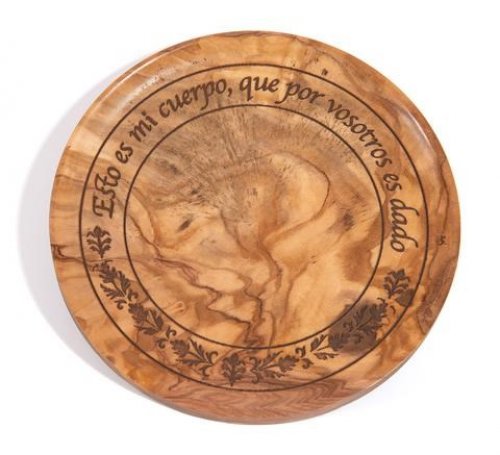 Span-Communion-Plate "This Is My Body  Broken For You"-Olivewood (#201)