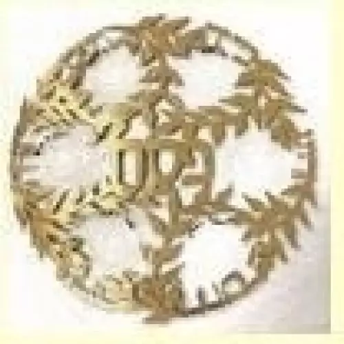 Passover Plate-Goldplated Plate With 6 Glass Bowls (#48127)