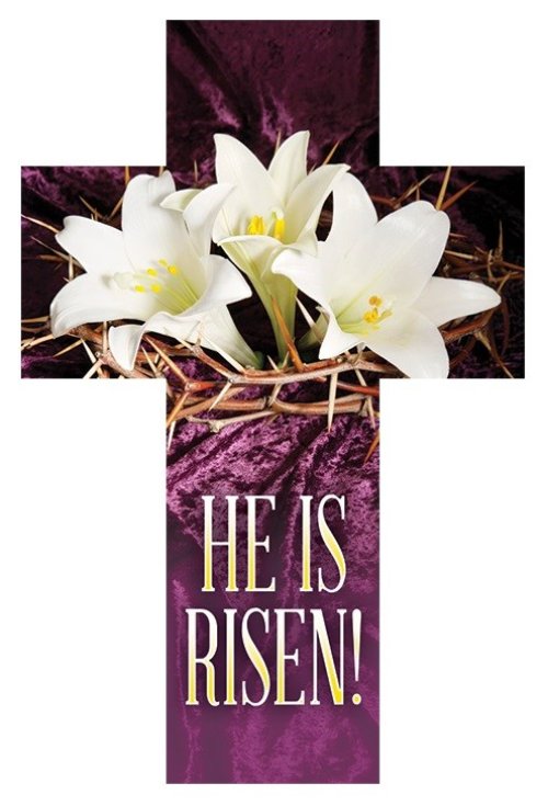 Bookmark-Cross-Easter-He Is Risen 1 Cor 15:4 KJV (Pack of 25)