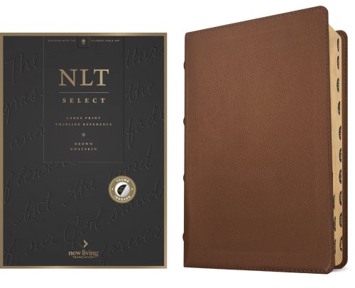 NLT Select Large Print Thinline Reference Bible, Filament Enabled (Goatskin Leather, Brown, Indexed, Red Letter)