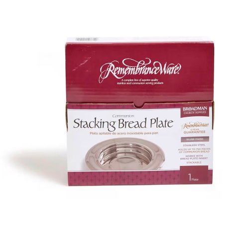 Communion Stacking Bread Plate 10 1/8" x 1 3/4" - Silver Finish