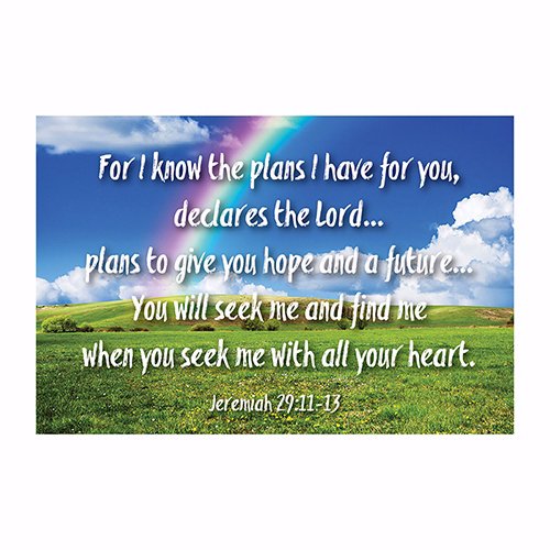 Cards-Pass It On-Jeremiah 29:11 Rainbow (3" x 2") (Pack Of 25)