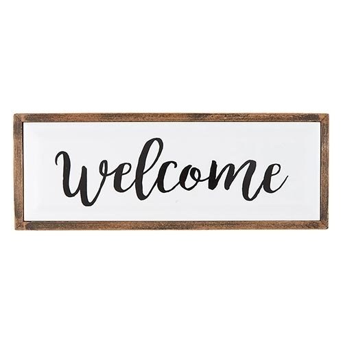 Framed Enamel Plaque-Welcome (3" x 5" )