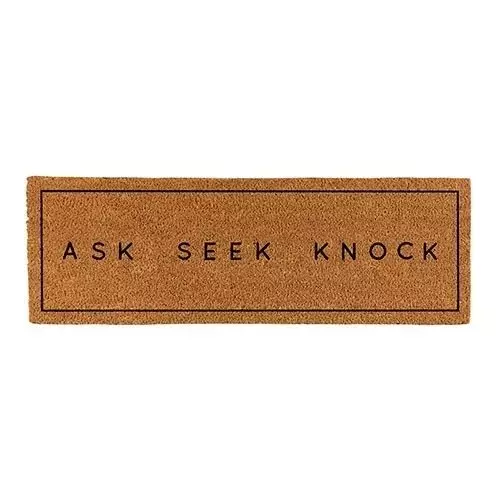 Coir Doormat-Ask Seek Knock (30" x 10")