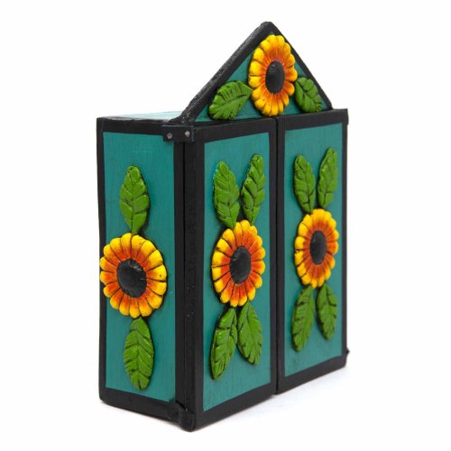 Small Nativity Retablo - Turquoise