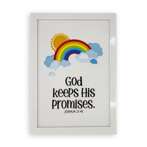 Rectangular Wall Frame – "God keeps His promises" (Joshua 21:45)