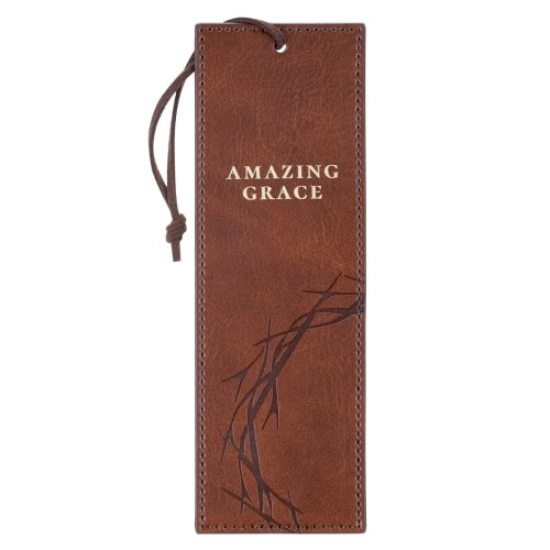 Bookmark Faux Leather Crown of Thorns/Amazing Grace Isa. 53:5