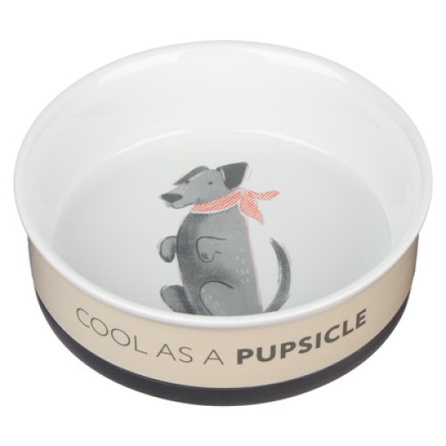 Ceramic Bowl Cool as a Pupsicle Large Taupe