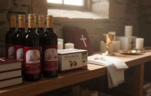 Pack of 250 - Peoples Communion Wafers & Non-Alcoholic Communion Wine - Broadlands - Single Bottle