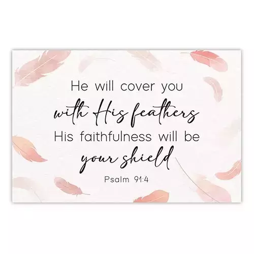 He Will Cover You with His Feathers Pass-it-on Pocket Card - pack of 25