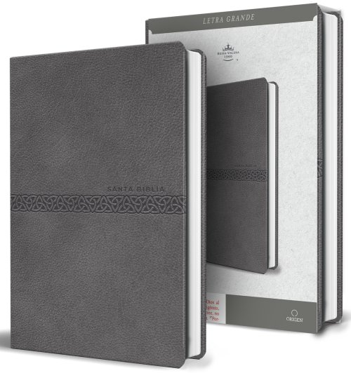 Biblia RVR 1960 Letra Grande Tamano Manual Simil Piel Gris