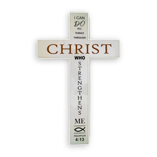 Small Standing Cross – "I can do all things through Christ" (Philippians 4:13)