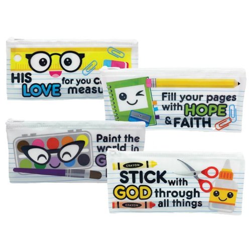 Assorted Wording Pencil Cases - Pack of 12