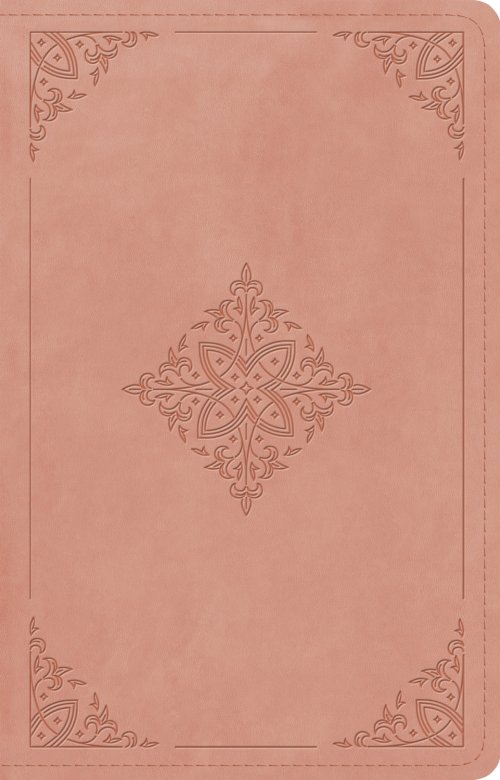 ESV Large Print Thinline Reference Bible, Red Letter (TruTone, Blush Rose, Fleur-de-lis Design)