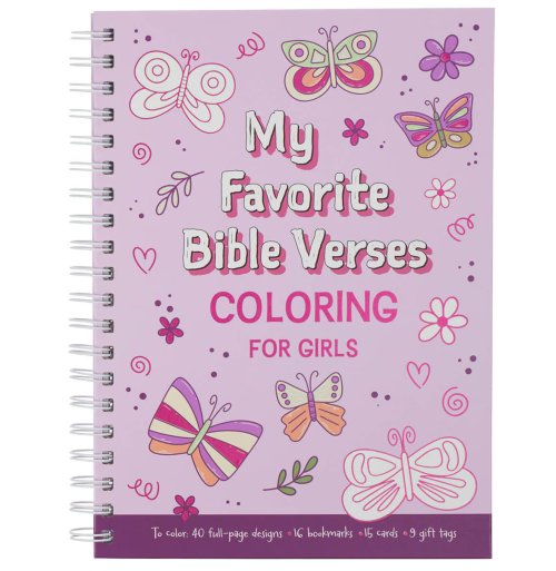Coloring Book Spiral Favorite Bible Verses for Girls