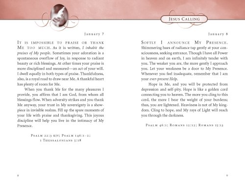 Jesus Calling, Pink Leathersoft, with Scripture References