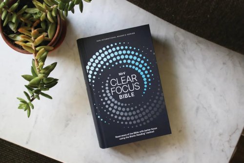 NIrV, Clear Focus Bible, Hardcover, Charcoal/Blue