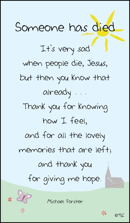 Prayer Card - Someone Has Died