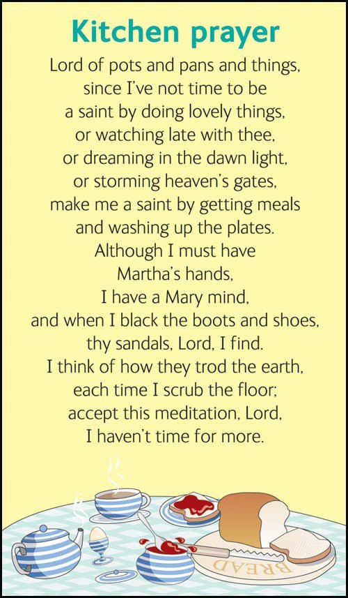 Pack of 20 Prayer Cards - Kitchen Prayer