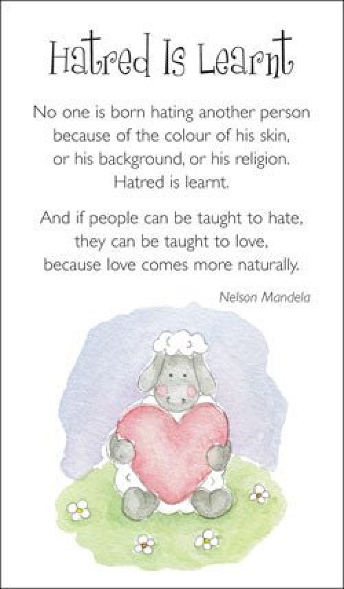 Prayer Card - Hatred Is Learnt