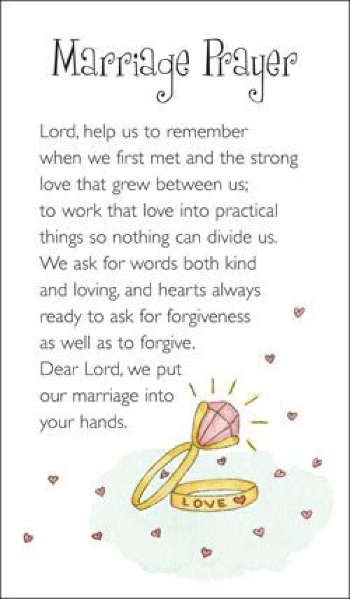 Pack of 20 Prayer Cards - Marriage Prayer