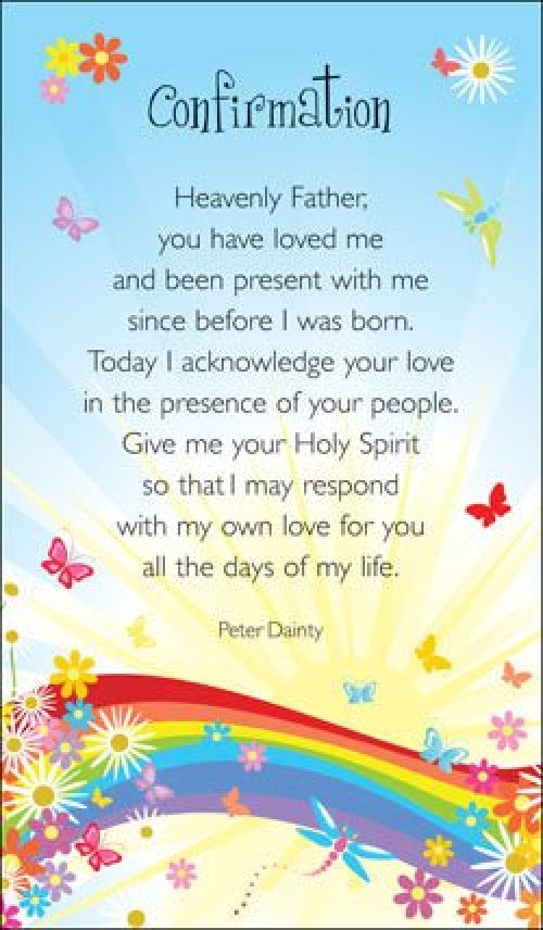 Pack of 20 Prayer Cards - Confirmation