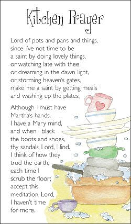 Pack of 20 Prayer Cards - Kitchen Prayer