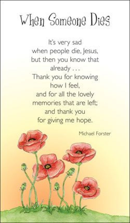 Prayer Card - When Someone Dies