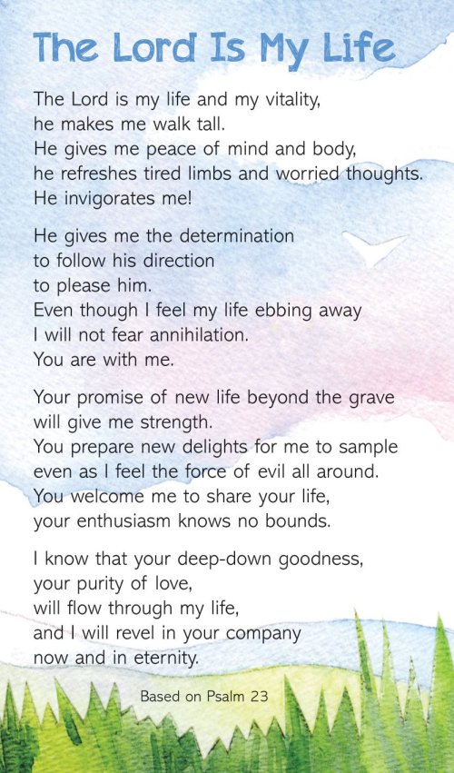 Prayer Card - The Lord Is My Life