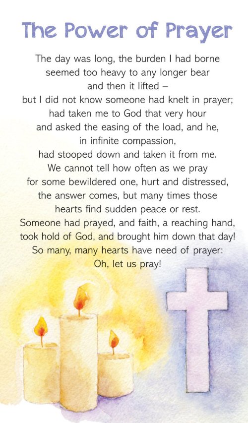 Pack of 20 Prayer Cards - The Power Of Prayer