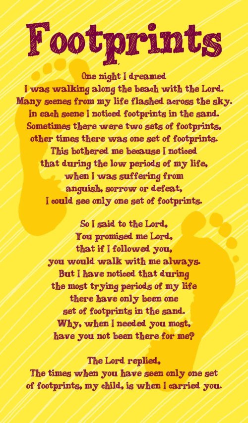 Prayer Card - Footprints