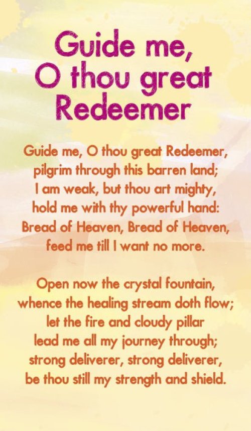 Hymn Card - Guide Me, O Thou Great Redeemer  (Double Sided)