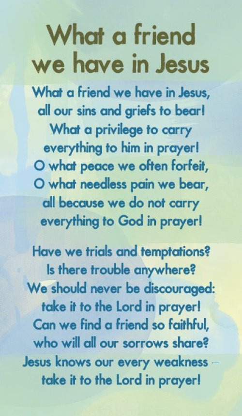 Hymn Card - What A Friend We Have In Jesus (Double Sided)