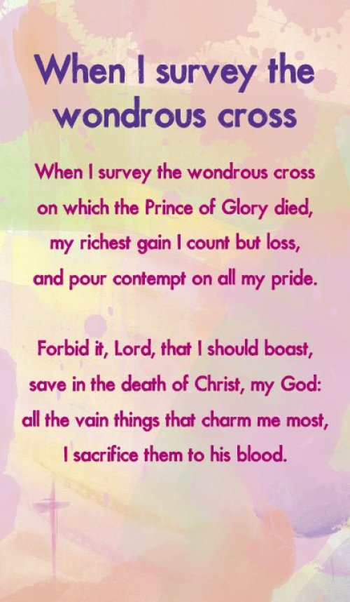 Hymn Card  - When I Survey The Wondrous Cross (Double Sided)