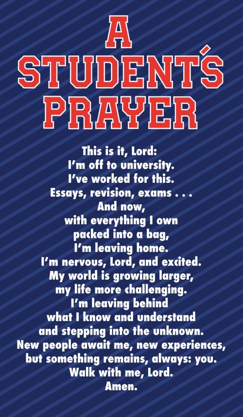 Prayer Card - Student's Prayer (Dark Blue)