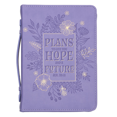 Medium "Hope and Future" Purple Bible Cover - Jeremiah 29:11
