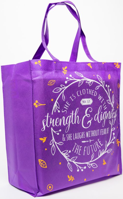 Tote Purple Strength & Dignity Prov. 31:25