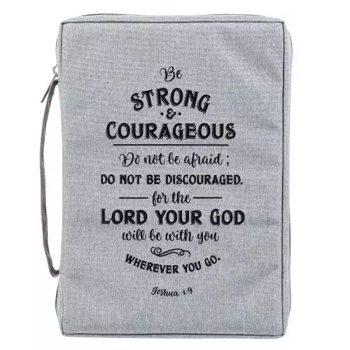 Medium Strong and Courageous Poly-Canvas Bible Cover